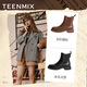 Tianmeiyi Short Boots Plus Velvet Women's Chelsea Boots Warm Women's Boots Black - Velvet Lining 25 Hot Sale Returns 37