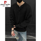 Pierre Cardin brand gray American Henry collar sweater men's early autumn high-end lazy style bottoming sweater cleanfit light gray Henry collar M (recommended 95-115Jin Jin equals 0.5 kg b