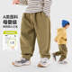 嘟嘟家儿童裤子加厚保暖冬装女童休闲裤冬款男童长裤宝宝加绒裤洋气时髦 军绿色 110