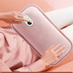 Digital display hot water bottle rechargeable hand warmer baby warmer large electric warmer hot baby quilt ordinary velvet water bag pink