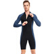 New 1.5MM wetsuit long-sleeved shorts one-piece warm wetsuit men's snorkeling surfing Lycra sunbathing suit men's black M