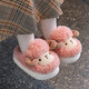 Winter children's cotton slippers for boys and girls, warm and plush, small and medium-sized children, infants and young children, home baby lamb cotton slippers, light coffee slippers, 12, 26/27 size (shoe length 16CM, suitable for feet 15