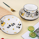 Household underglaze color ceramic housewarming new home creative bowls and plates tableware Peanut 4.65-inch rice bowl 1 pack