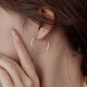 S925 silver large and small earrings, fashionable hoop earrings, Korean style simple plain silver high-end earrings earrings sterling silver 1.5 tube 50mm 925 silver