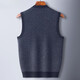 KING DEER Ordos Cashmere Sweater Men's Vest Middle-aged and Elderly Father's V-neck Diagonal Cardigan Real Pocket Vest Black Gray L 175 130-150Jin Jin is equal to 0.5 kg