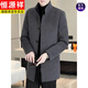 Hengyuanxiang high-end stand-up collar cashmere double-sided woolen coat for men winter down lining windbreaker mid-length woolen coat 5585 one-piece three-wear with lining khaki M 170/88A