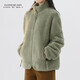 GIRDEAR women's autumn and winter new fashion versatile loose light luxury temperament warm long-sleeved jacket for women 140043 light green S 2 size