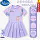 Disney brand high-end Melody children's swimsuit girls 2025 new girls all-in-one sunscreen hot spring swimsuit purple + swimming cap 150