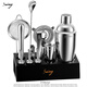 American SOING brand 304 mixer set shaker combination mixer cocktail mixing tools introduction SOING new version American version silver set 750ml