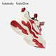 Balabala children's shoes girls' sports shoes 2026 spring and autumn new baby shoes breathable running shoes new year red sweet non-slip