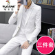 Woodpecker Korean style casual spring and autumn suit men's slim business formal wear Sina Piushuai thin casual small suit for men 1917 gray suit + pants + T-shirt XL recommended 122-131Jin Jin equals 0.5 kg