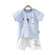 Baby Summer Set Thin Breathable Baby Clothes 1-Year-Old Boy's Two-piece Short-Sleeved Shorts Set Green 80 cm