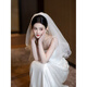 ROAR UTHAUG Yiyuting bride wedding veil simple long forest style wedding main wedding dress headdress certificate registration pearl veil white long pearl veil