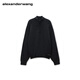 Alexander Wang new winter product alexanderwang Alexander Wang official men's henley sweater knitted long-sleeved top graphite XS