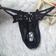 He Jiagong Sexy Men's Big Bead Underwear Hollow Back Massage Personalized Play Low Waist Loophole Thong Black One Size _80-150Jin Jin equals 0.5kg