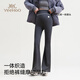 YEEHOO Maternity Flare Pants 2025 Autumn and Winter New High Waist Belly Supporting Hip Lifting Versatile Casual Pants Rock Gray Plus Velvet Camellia Oil Microcapsule Nano Velvet Size Too Large M Recommended Weight 90-120 Jin Jin is equal to 0.5 kg