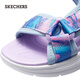 Skechers middle and older girls Velcro flash tie-dye casual sandals 303103L light blue/multi-color/LBMT size 36