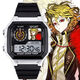 Ayub Border Prison Bus Company Moon Plan Peripheral Watch Game wasserdichte elektronische Uhr Small Square Birthday Gift Student [Fashion Silver Black] D12187 Elektronische Uhr