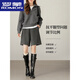 ROMON gray woolen shorts for women autumn and winter 2025 new high-end casual straight pants suit woolen five-quarter pants dark gray L