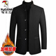 Woodpecker wool woolen coat men's stand-up collar high-end top jacket autumn and winter business casual middle-aged and elderly cotton daddy wear black jacket brand special price clearance XL recommended 125-140Jin Jin equals 0.5 kg