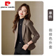 Pierre Cardin (Pierre Cardin) brown short blazer for women petite 2025 new autumn temperament slim slim casual small suit 1375 brown suit 3XL (131-140Jin Jin equals 0.5 kg)