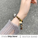 
Dewei Lion is suitable for Xiaomi bracelet 9/8 strap new Chinese style [Green Sandalwood Beads] National trend creative Xiaomi 7/6/5/4/3 NFC version universal Xiaohongshu same style female hand Green Sandalwood Beads bracelet elastic rope is suitable for wrist 12155 Applicable: Xiaomi bracelet 9 represents NFC universal