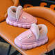 New autumn and winter cotton slippers for boys and girls, thick-soled non-slip indoor home furnishings, winter plus velvet warm cotton slippers for boys and girls, triangle T-Navy upgraded version 12 34/35 inner length 21CM
