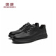 Aokang Men's Shoes 2025 Autumn Sports Leather Shoes Business Casual Work Commuting Casual Leather Shoes W Black 42