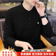 CKEY light luxury high-end stand-up collar long-sleeved t-shirt for men 2025 new trendy casual bottoming shirt thin Henry collar top for men t black brand straight hair 2XL 135-150Jin Jin is equal to 0.5 kg