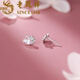 Lao Fengxiang 99 solid silver sterling silver kitten earrings 2025 new ear bone nails sweet ear piercing light luxury birthday gift for girls L-EZ0131 kitten earrings* brand gift box