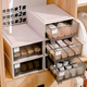 Yusenyi Underwear Storage Box Drawer-type Household Underwear and Socks Organizer Box Underwear and Socks Organizing Box Three-in-one Separated Storage Box for Underwear Unchecked Ordinary Style White (Compared to Large Sizes)