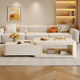 Home Fragrance Dream retractable slate coffee table living room household large and small apartment coffee table table movable cream style modern small table tea table pure white slate retractable coffee table 80*60*40cm