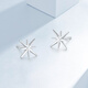 Mengjinyuan platinum earrings six-pointed star PT950 platinum genuine earrings as a birthday gift for your girlfriend, weighing about 0.85g