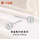 LIU GUI FU JEWELRY platinum earrings 2025 new earrings small bean earrings light luxury high-end birthday gift for girlfriend and wife 0.64g platinum flash ball earrings