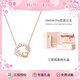 Trendy painted Sanrio HelloKitty butterfly garland sterling silver necklace girls high-end birthday gift for girls 3223