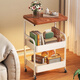 Jingcai floor-standing storage rack trolley movable storage rack coffee table side table small table JCJ13 white