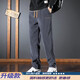 Chenille casual pants men's autumn and winter straight loose sports pants plus velvet thickened corduroy sweatpants long trousers factory direct sales high quality clearance K73 plus velvet dark gray XL recommended weight 115-125 Jin Jin equals 0.5 kg can be worn