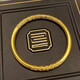Shudou Nezha gold bracelet as a gift for your girlfriend, Qiankun circle bracelet, sand gold retro bracelet, simulated Bauhinia flower curly grass pattern, inner diameter of curly grass pattern bracelet 54mm (same style for men and women)
