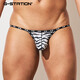 G-STATION Sexy Fashion Printed Men's Thong Japanese Style Small Tiger Print Zebra Tight Low Waist Briefs Zebra Print M (Japanese size is too small)