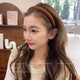 Coffee color hairband for women with high skull pressure, face wash headband, simple temperament hair cave 2025 hair accessories, dark coffee + off-white