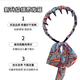 New Gongque Retro Printed Streamer Tooth Comb Hairband, One-piece High Skull Hairpin, Braided Hair Ribbon, Headband for Women 2 Retro Streamers Orange