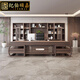 Ji Bosongjia new Chinese style solid wood boss desk office desk and chair bookcase combination chairman's office high-end executive desk president desk 2.2 meters desk golden sandalwood