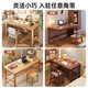 All solid wood home desk, student study desk, bedroom wall computer desk, small apartment simple desk, imported pine wood - single table, solid wood color 80CM, door-to-door delivery