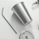 Customized 304 stainless steel beer cup lightning yellow cold water cup dew style portable gift mouthwash cup coffee 500ml silver unpictured cup