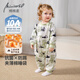 Cotton soft children's one-piece pajamas, winter baby warm clothespins, cotton boys' home clothes, autumn and winter sleeping bags, girls' jumpsuits, light green panda 60g thin cotton 80 36cm