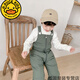 G.DUCKKIDS Korean version 2024 new winter children's down cotton pants thickened children's overalls cotton pants girls baby jumpsuit black 80 cm