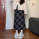 Langsha Woolen Plaid Skirt Women's Autumn and Winter 2025 New High Waisted Slim A-Line Hip Skirt Mid-Length Retro Skirt
