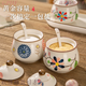GPHF Japanese ceramic seasoning jar three-piece combination seasoning jar salt shaker home kitchen seasoning box combination set mixed three-piece set + spoon tray