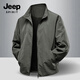 JEEP SPIRIT Light Business Jacket 2025 Autumn New Wear-resistant Casual Versatile Stand Collar Jacket 8988 Black XL