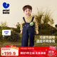 Mini Bala soft denim boys and girls pants not easy to fade loose straight pants baby overalls 2025 autumn and winter new products